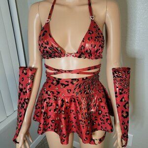 *SOLD* New Red Sparkle Cheetah Festival Set - OOAK